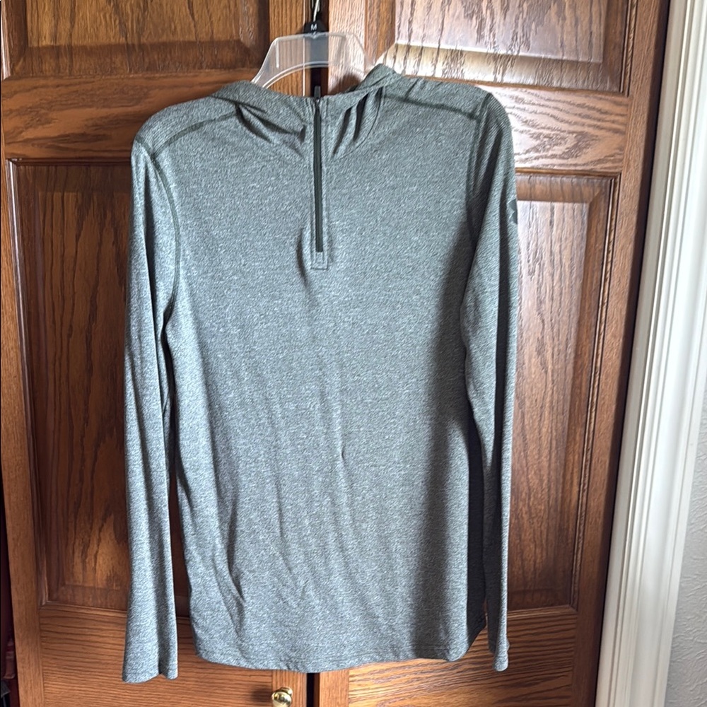 Heather Gray Long Sleeve Hooded Athletic Top